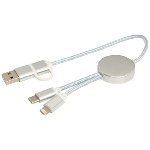 PF124424-3Alasia 30 cm 5-in-1 Kabel aus recyceltem Kunststoff fuer Datenuebertragung und 27W Schnellladung_ silb