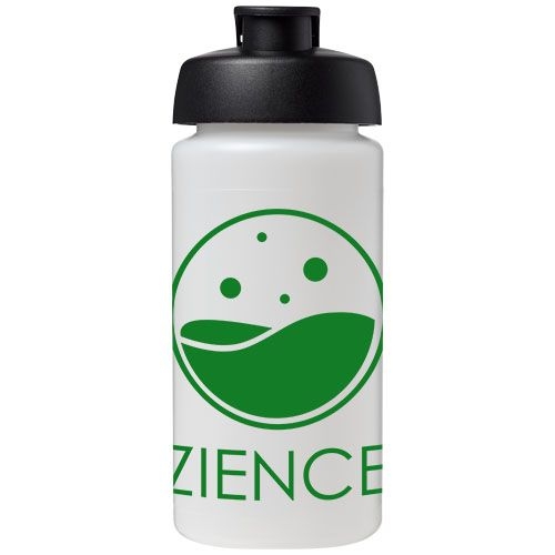 PF210072-16Baseline® Plus grip 500 ml Sportflasche mit Klappdeckel_ transparent_schwarz