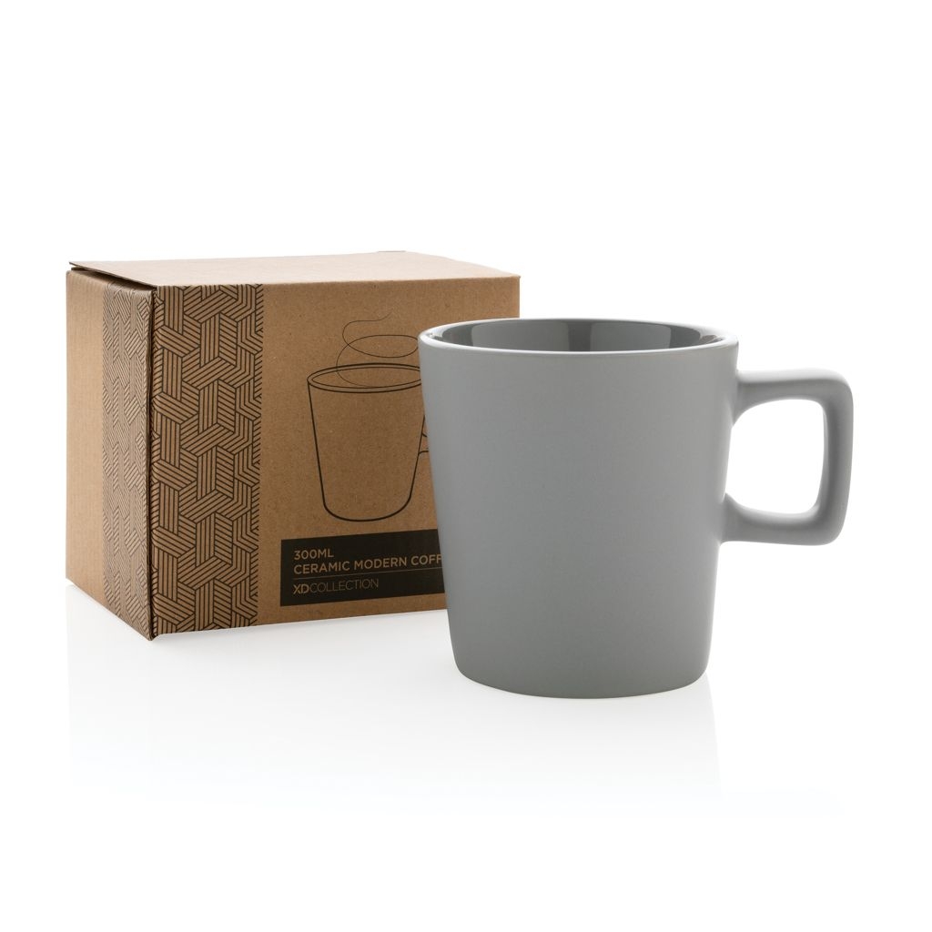 XDP434.05-2Moderne Keramik Kaffeetasse_ 300ml_ grau