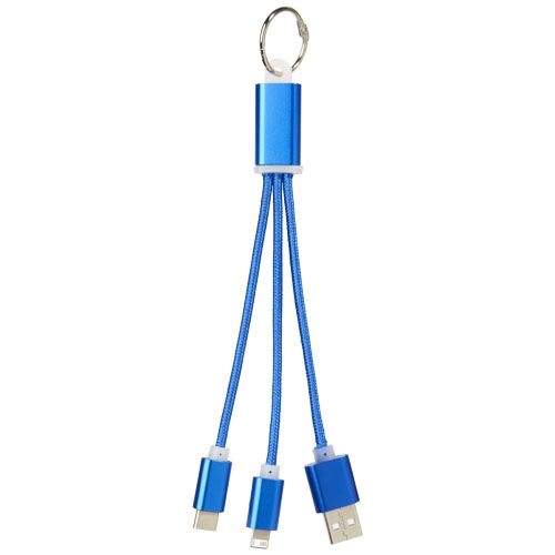 PF134961-3Metal 3-in-1 Ladekabel mit Schluesselanhaenger_ royalblau