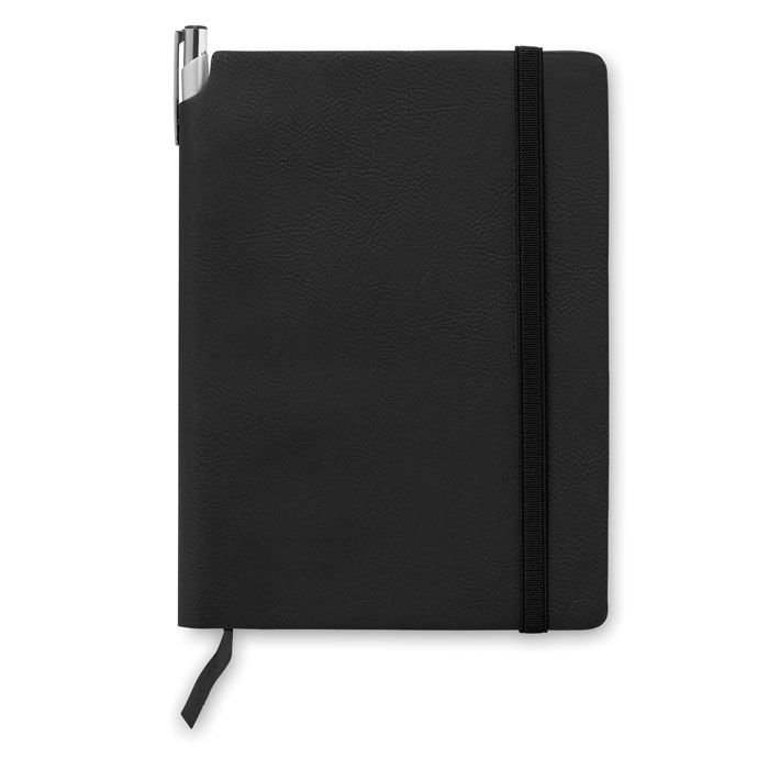MO9108-03Softnote Notizbuch mit PU Cover_ schwarz