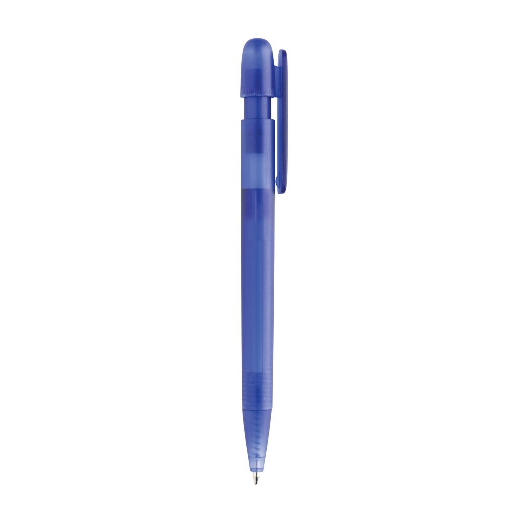 XDP611.26-05Devin transparenter Stift aus GRS zertifiziertem rABS_ blau