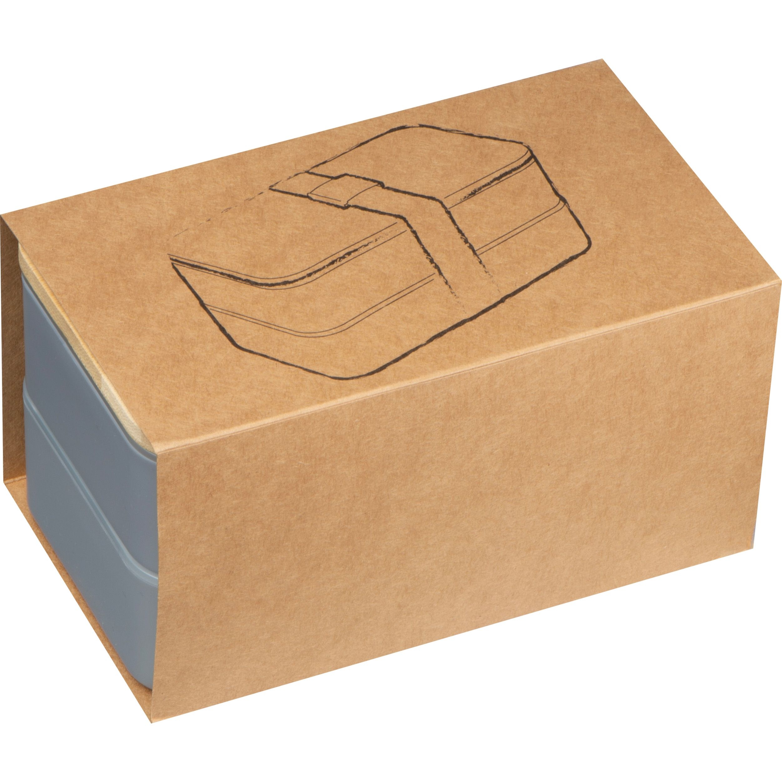 MA82531-072 stoeckige Lunchbox aus Kunststoff und Bambus SALVATORE_ silbergrau