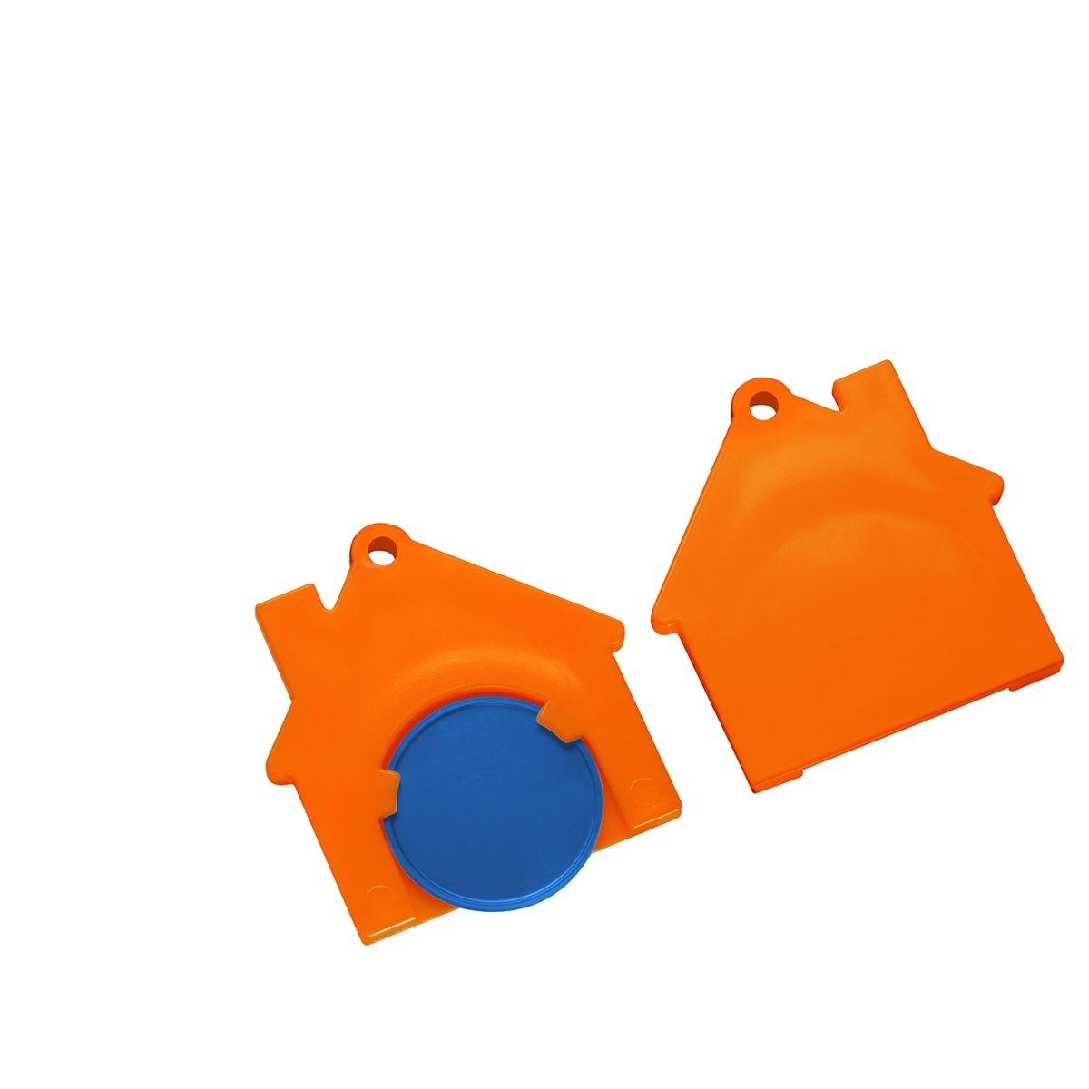 HE7516-3-5Chiphalter mit 1€-Chip _Haus_ blau_ orange