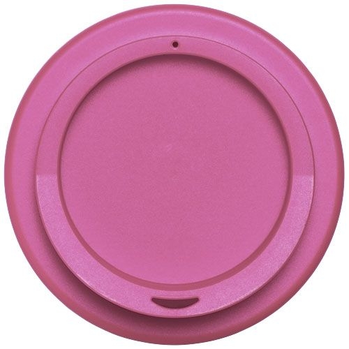 PF210422-5Americano® Eco 350 ml recycelter Becher_ schwarz_rosa