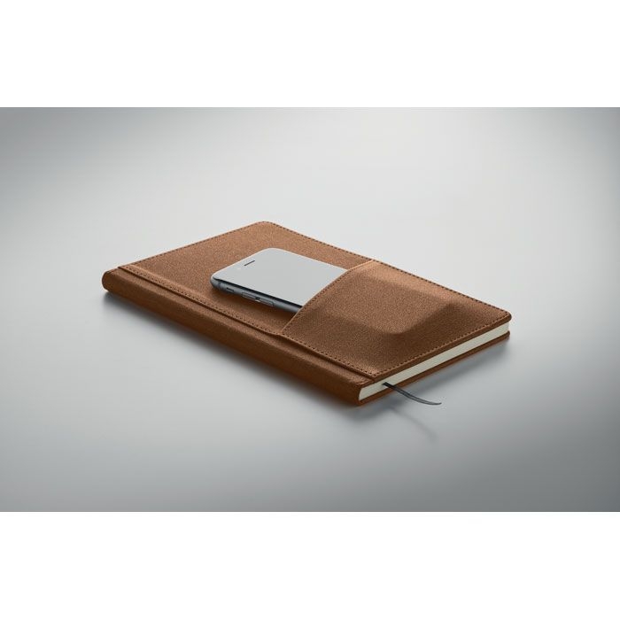 MO2285-01Cinco A5 notebook PU front pocket_ braun