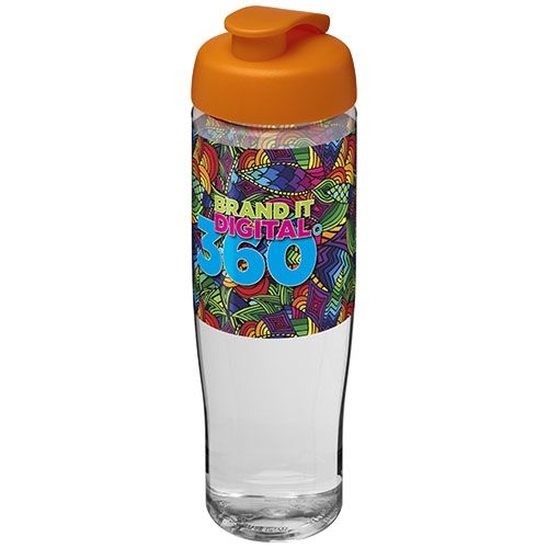 PF210040-8H2O Active® Tempo 700 ml Sportflasche mit Klappdeckel_ transparent_orange