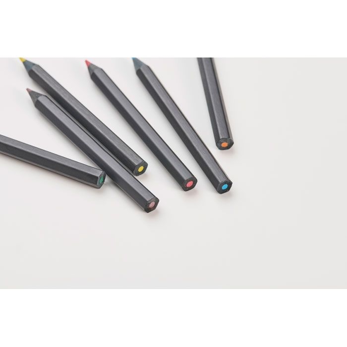 MO2468-03Negro Buntstifte-Set mit Anspitzer_ schwarz