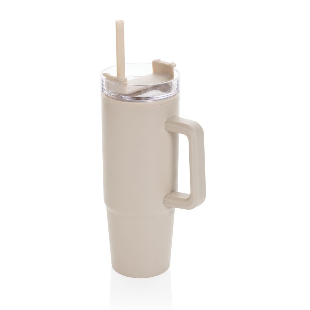 XDP437.10-19Tana Becher aus RCS recyceltem Kunststoff mit Griff 750ml_ beige