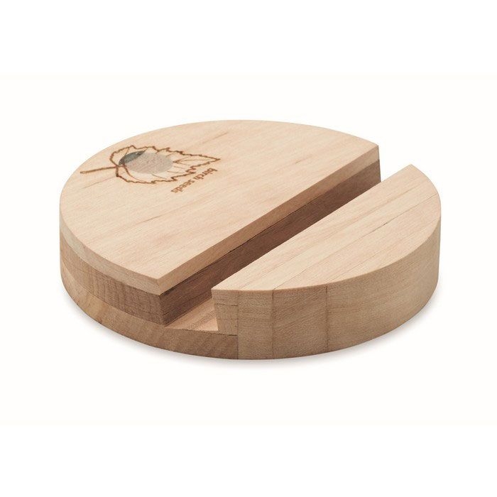 MO6691-40Grow Round Stand Smartphone Halter Birkenholz_ holz