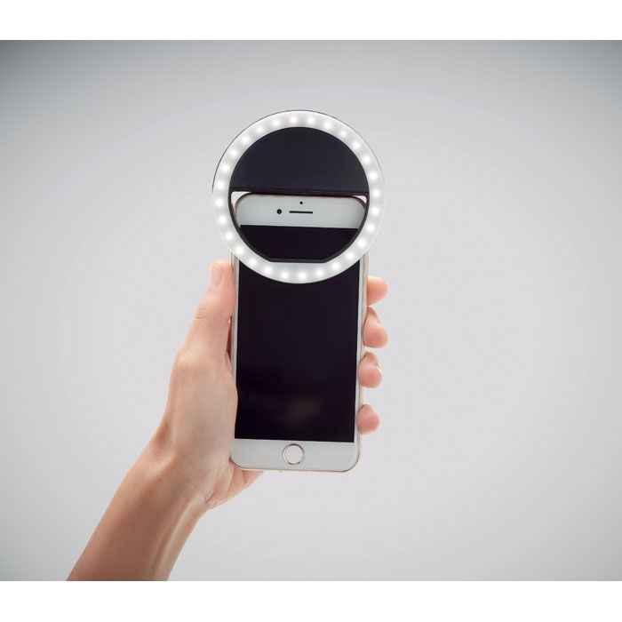 MO6242-03Helie Selfie-Ringlicht mit Clip_ schwarz