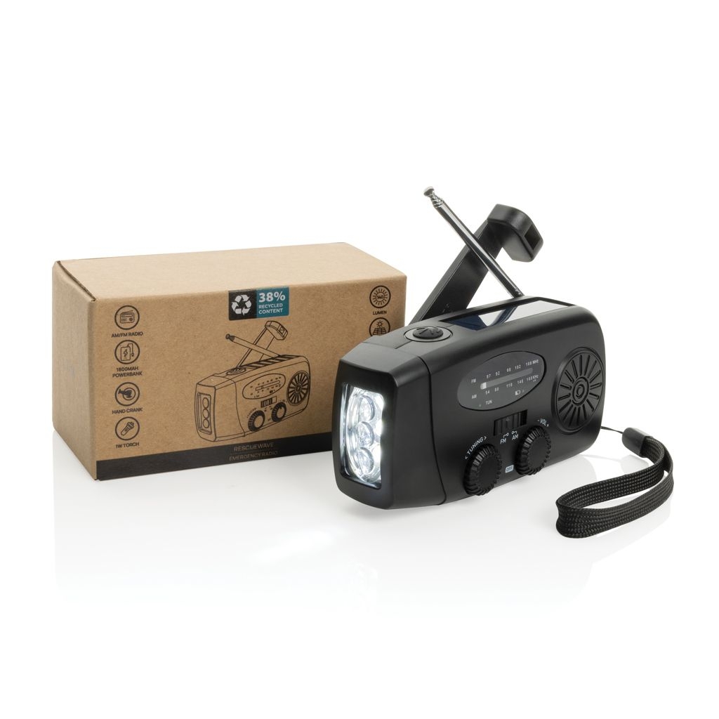 XDP326.43-01RescueWave Notfallradio aus RCS recyceltem Kunststoff_ schwarz