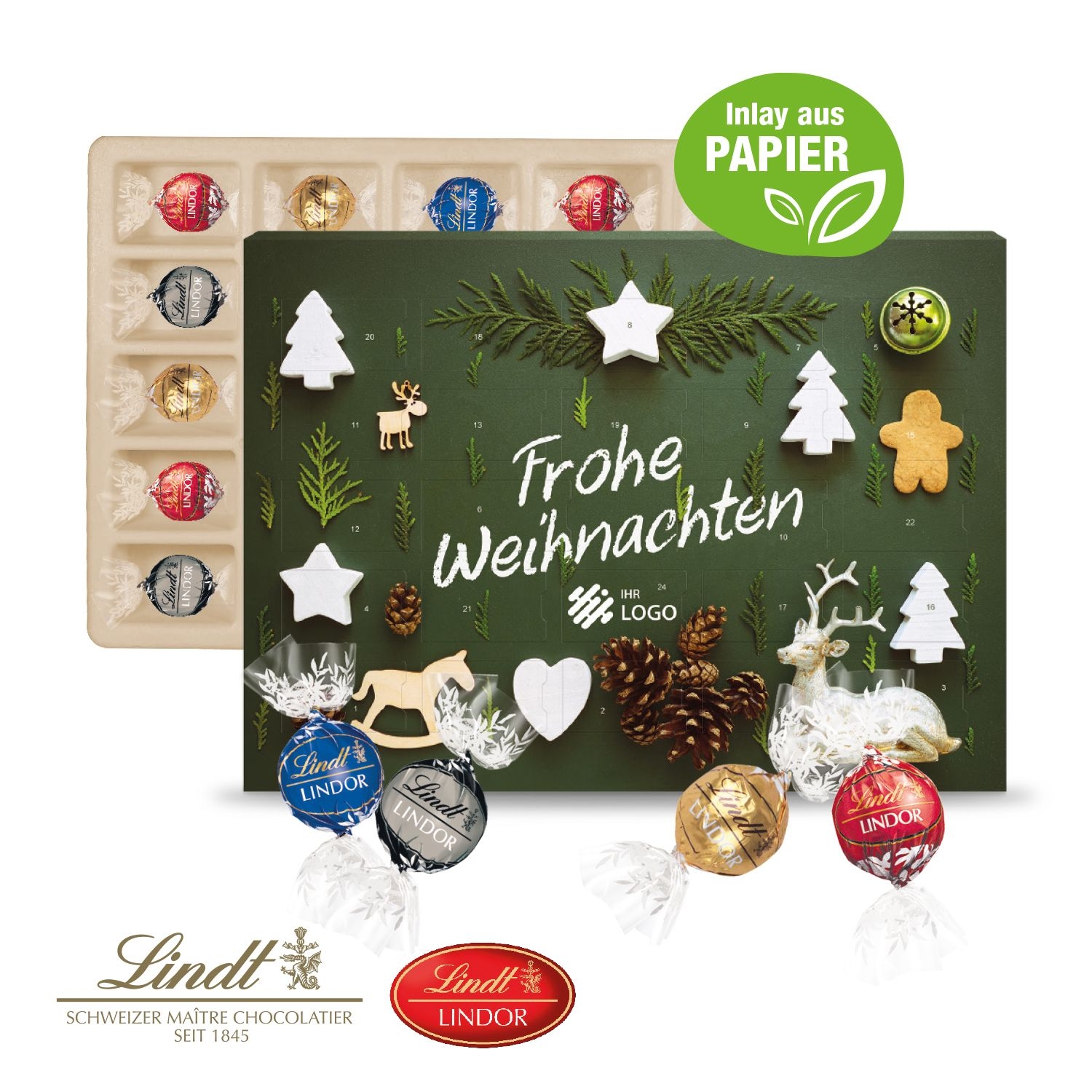 CD55444-02Adventskalender Lindt Lindor_ Inlay aus Papier_ Individuelles Motiv