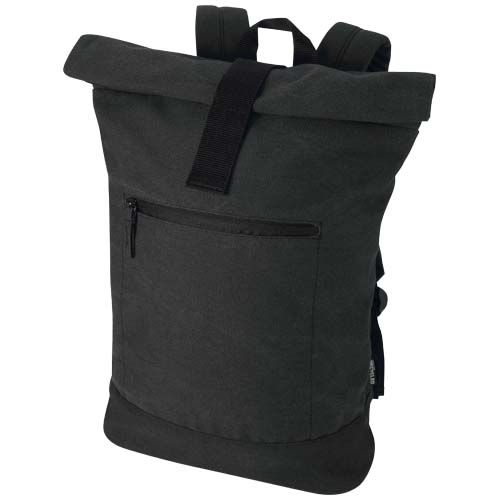 PF130123-3Recanvas 14” GRS recycelter Rolltop-Rucksack 16L_ schwarz