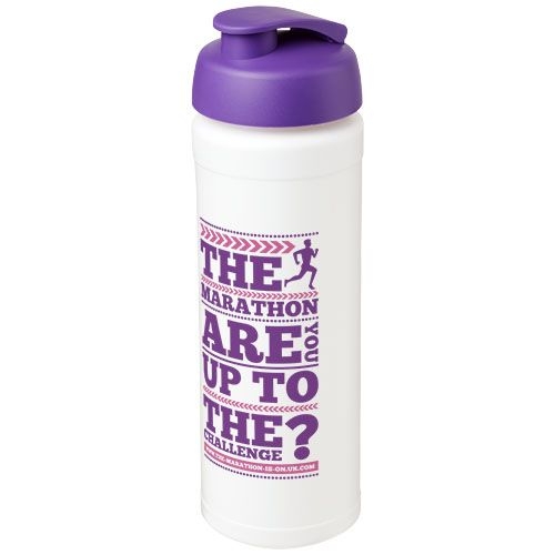 PF210074-10Baseline® Plus grip 750 ml Sportflasche mit Klappdeckel_ weiss_lila