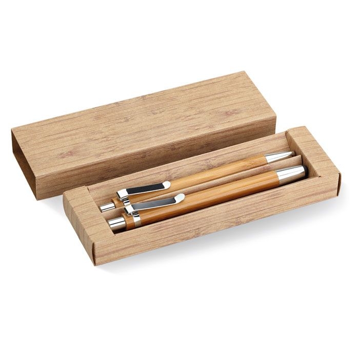 MO8111-40Bambooset Schreibset aus Bambus_ holz