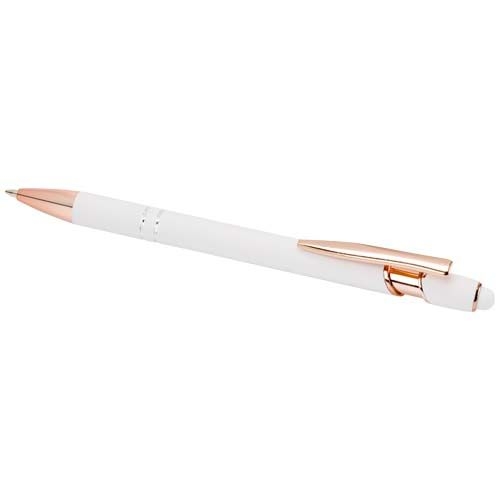 PF107974-1Nanna Kugelschreiber mit Roségold Finish _blaue Mine_ weiss