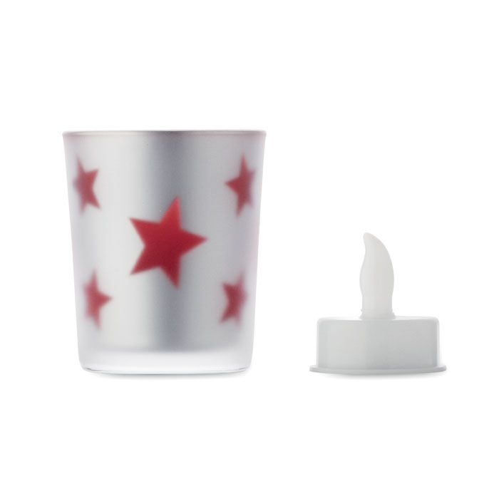 CX1572-05Landle LED-Teelicht im Glashalter_ rot