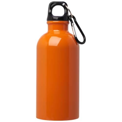 PF100860-4Oregon 400 ml RCS-zertifizierte_ einwandige Trinkflasche aus Edelstahl mit Karabinerhaken_ orange