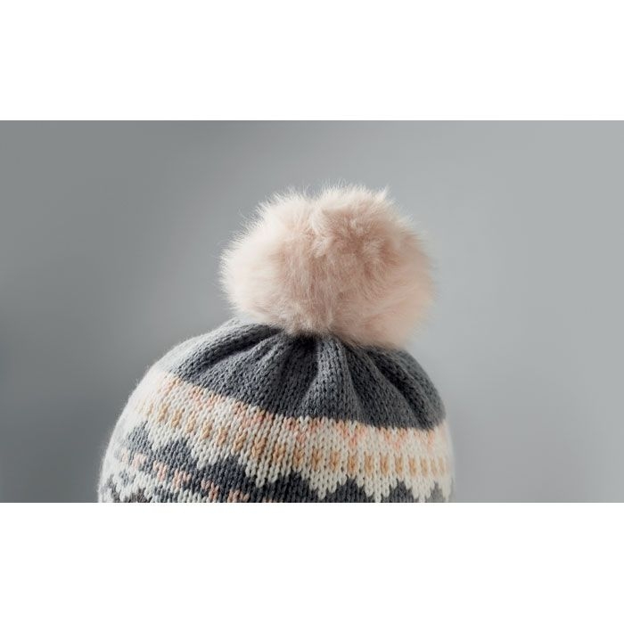 MO2688-07Yulong Gestrickte Ohrenmuetze_ grau