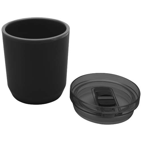 PF100852-5Hudson 180 ml doppelwandiger Becher aus recyceltem Kunststoff _ schwarz