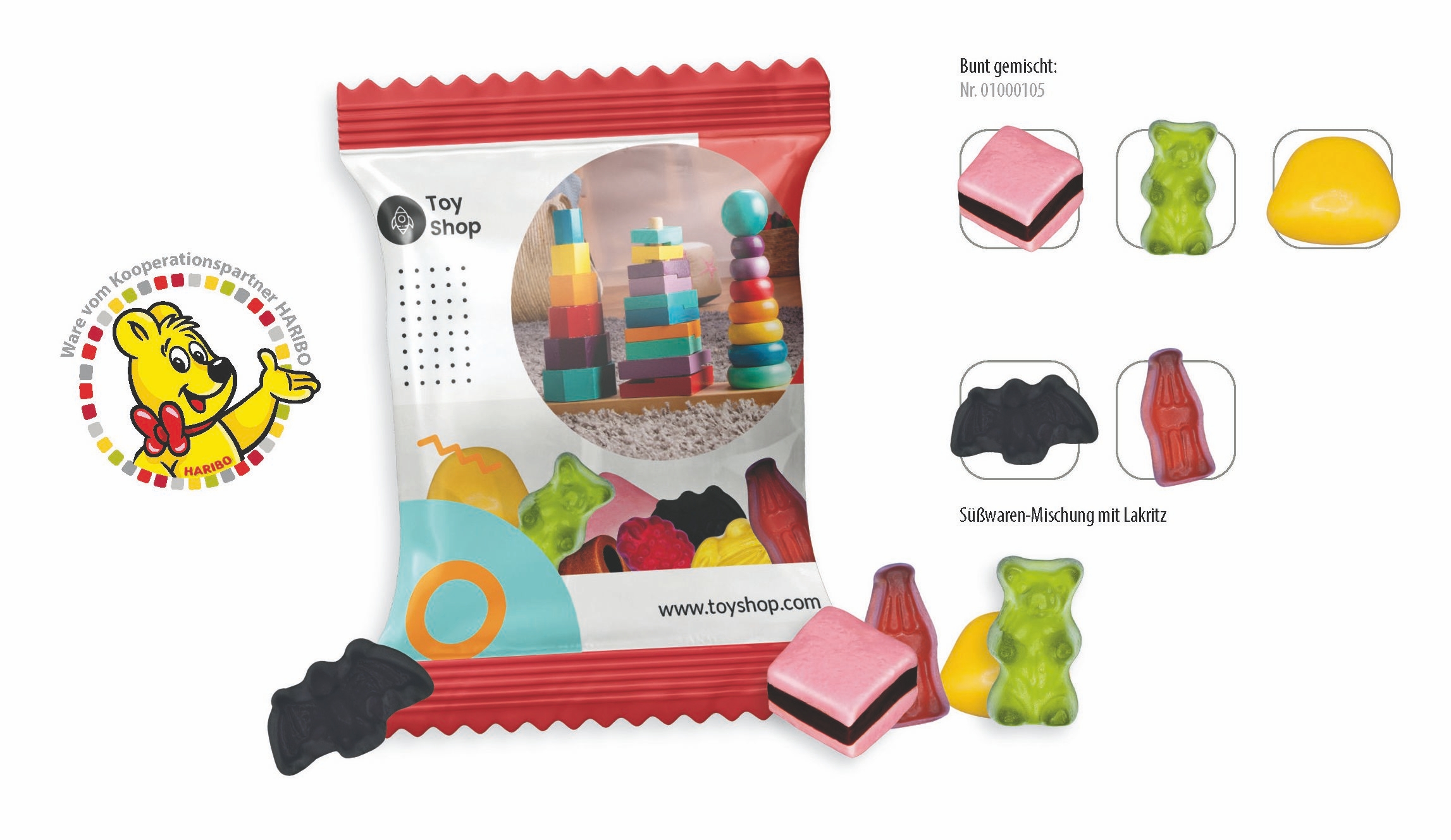 SW0105-2HARIBO Mini Color-Rado Werbetuete_HARIBO Mini Color-Rado_ transparente Folie