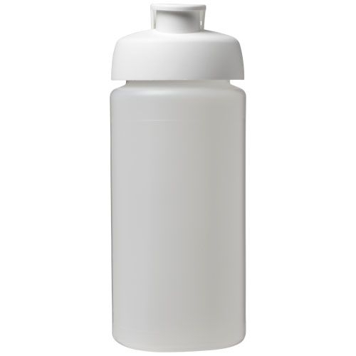 PF210072-17Baseline® Plus grip 500 ml Sportflasche mit Klappdeckel_ transparent_weiss