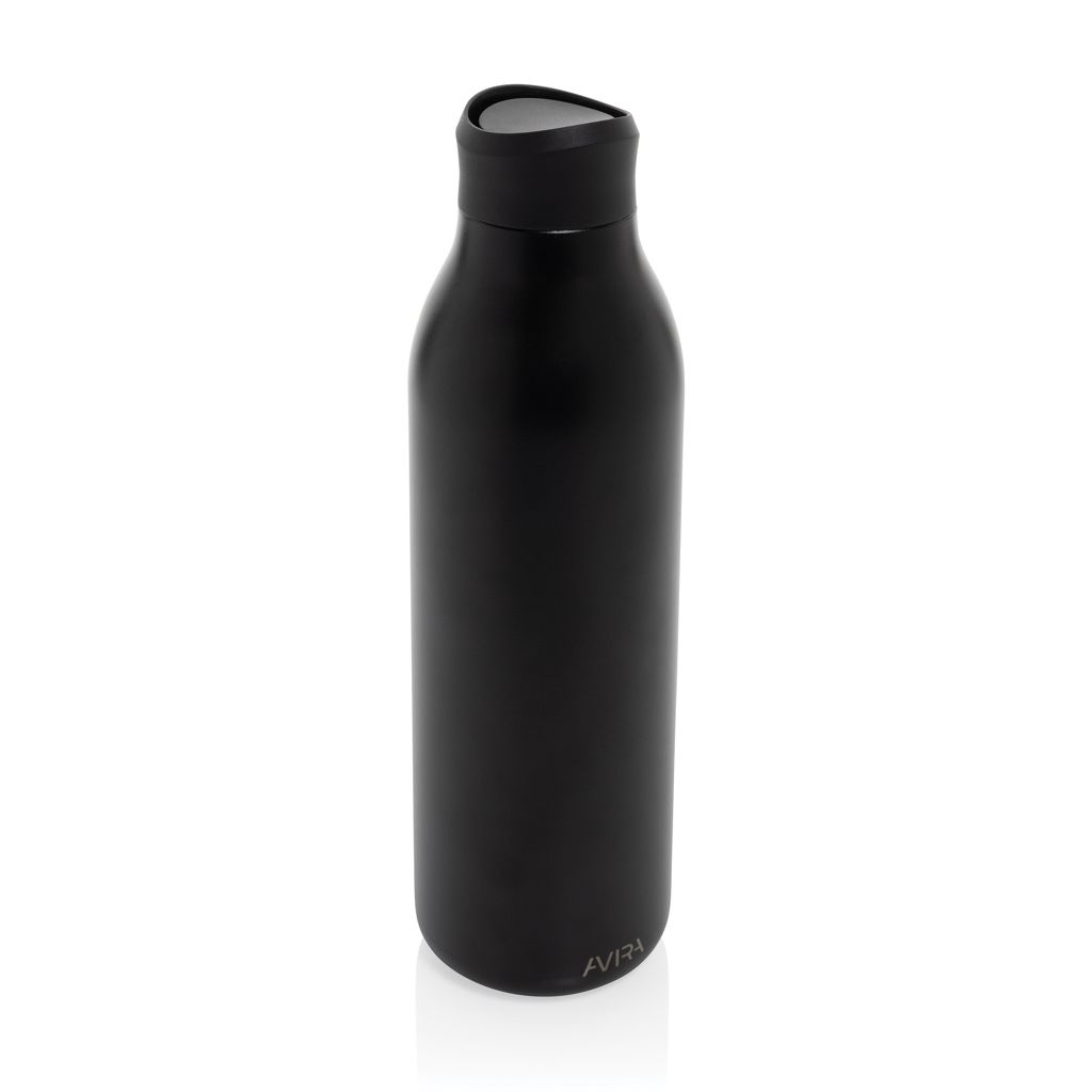 XDP438_09-01Avira Alok 360 Klick-Wasserflasche aus RCS rec. Stahl_ 600ml_ schwarz