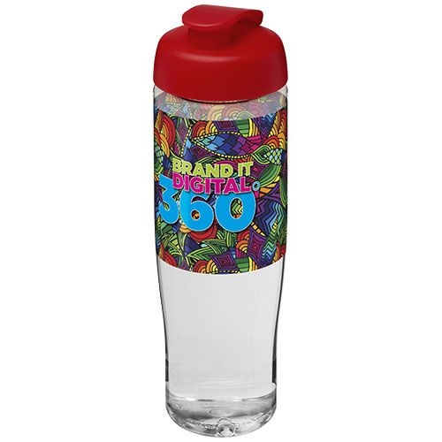 PF210040-4H2O Active® Tempo 700 ml Sportflasche mit Klappdeckel_ transparent_rot