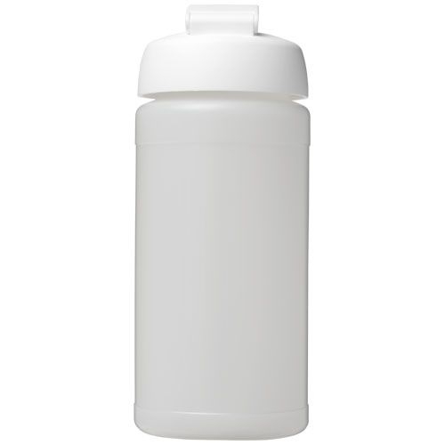 PF210068-17Baseline® Plus 500 ml Sportflasche mit Klappdeckel_ transparent_weiss