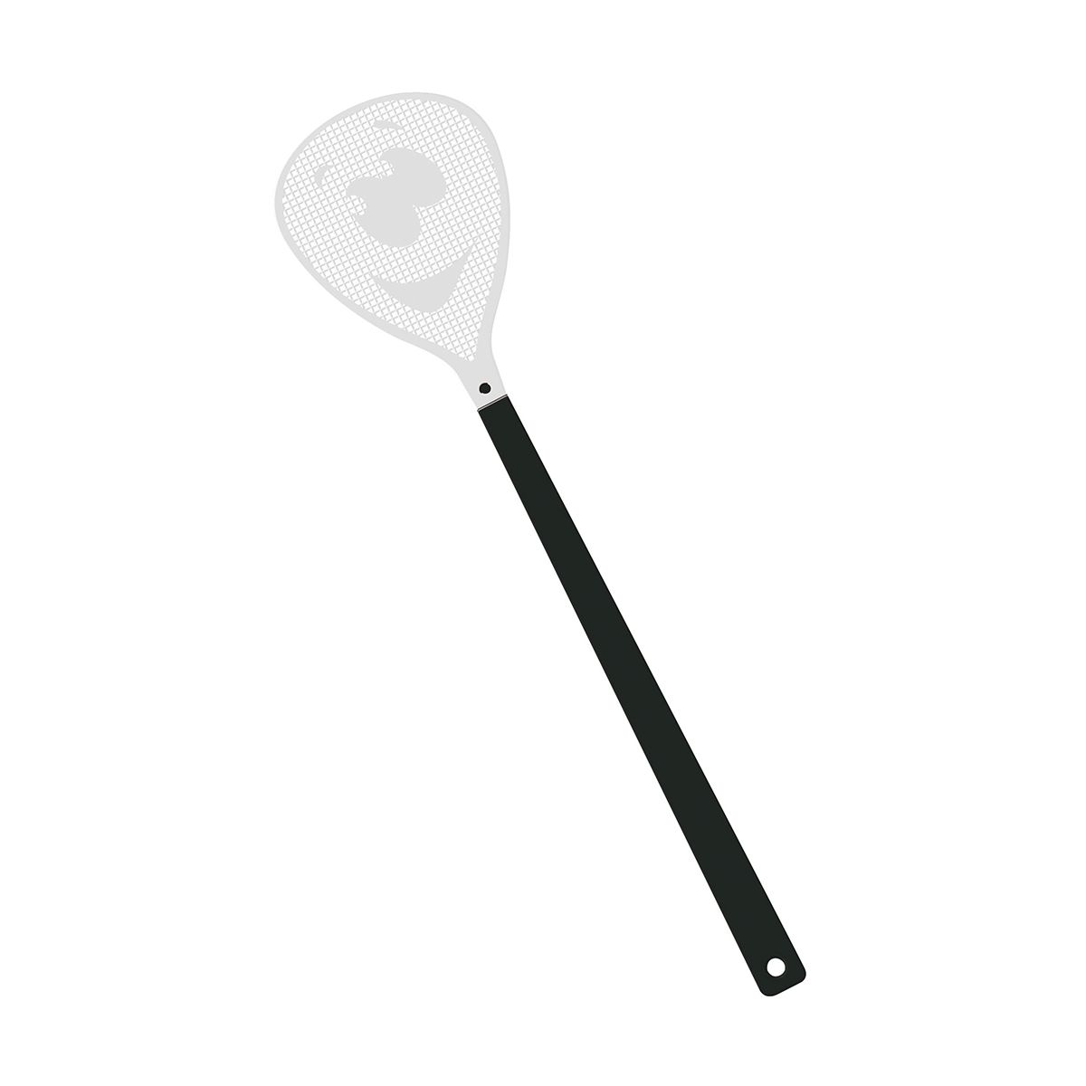 HE7852-6-0Fliegenklatsche _Gesicht_ schwarz_ weiss