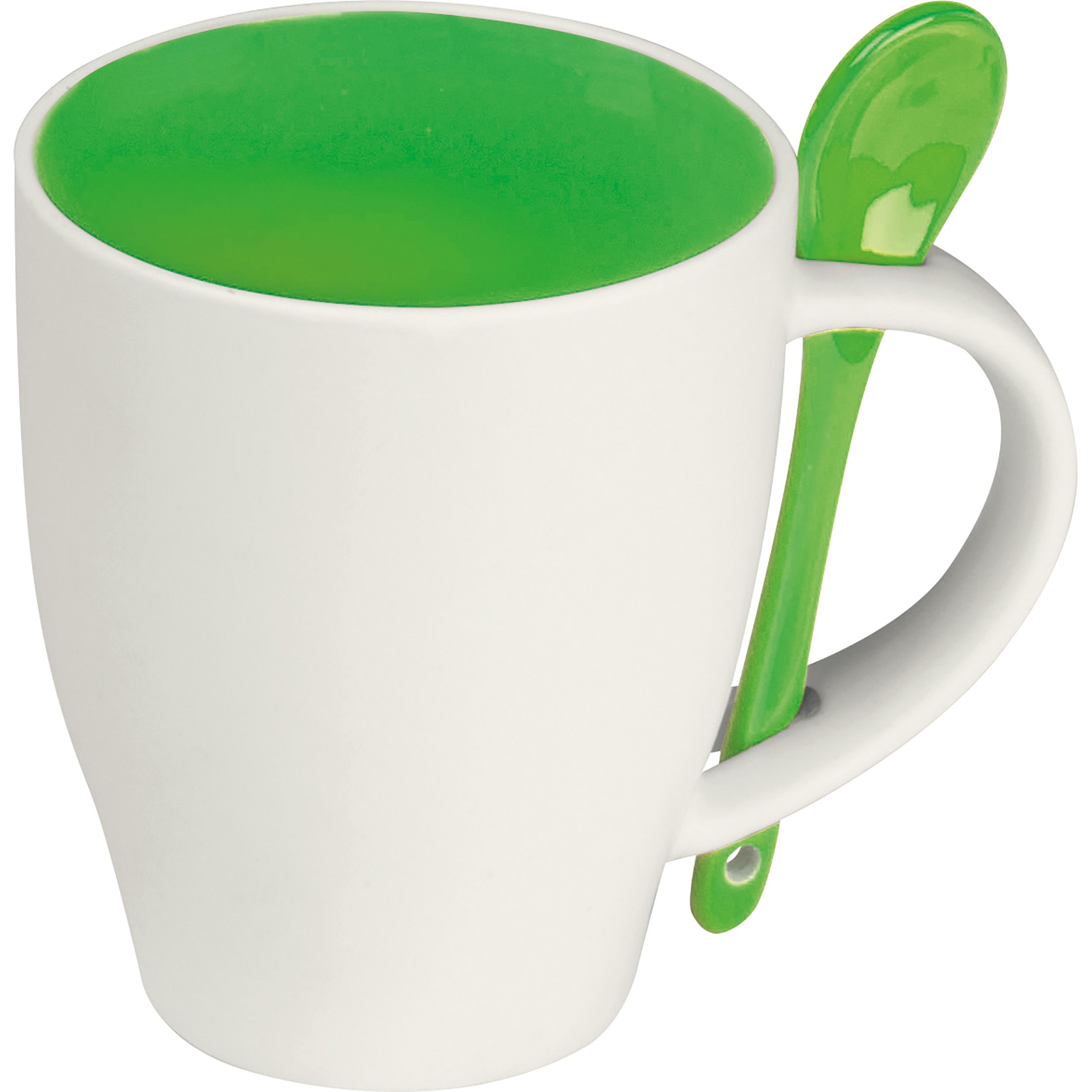 MA85095-09Tasse aus Porzellan mit Loeffel_ 250ml ARMANDO_ gruen