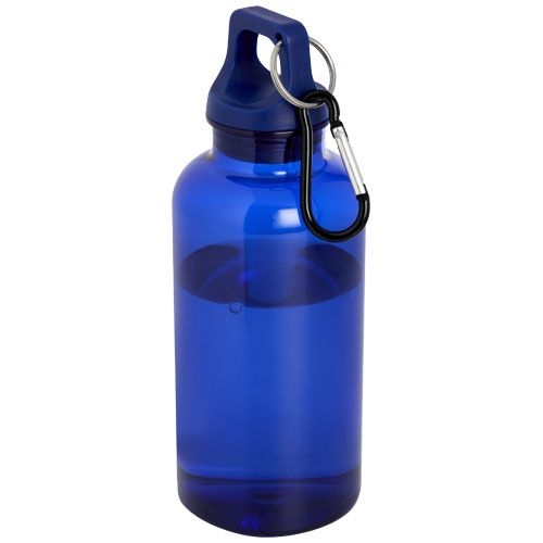 PF100778-4Oregon 400 ml RCS-zertifizierte Trinkflasche aus recyceltem Kunststoff mit Karabiner _ blau