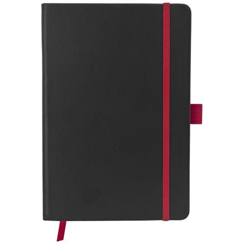 PF106907-2Colour-Edge A5 Hard Cover Notizbuch_ schwarz_rot