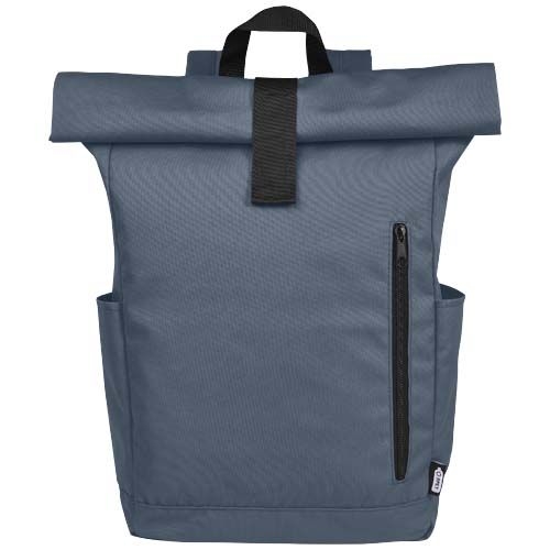 PF120659-10Byron 15_6_ GRS RPET Roll-Top Rucksack 18 L_ hale blau