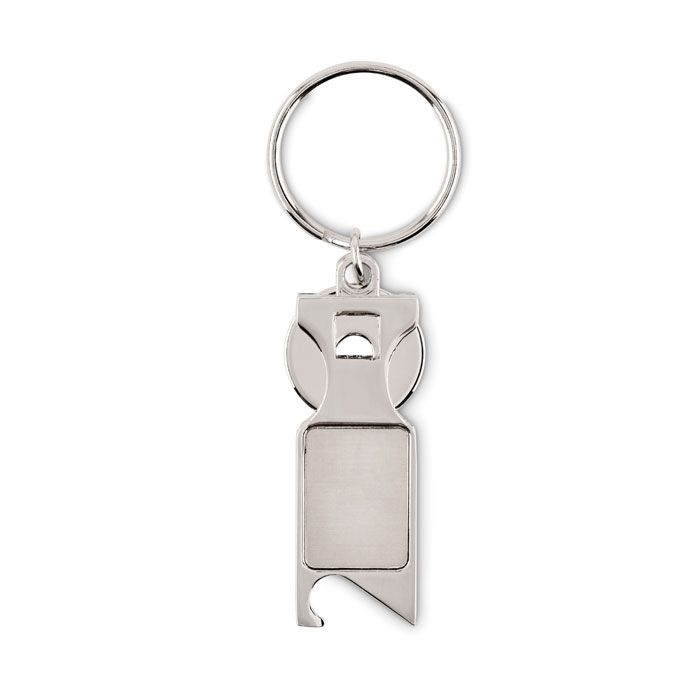 MO6824-16Tokeu Schluesselring mit Muenzhalter_ mattsilber