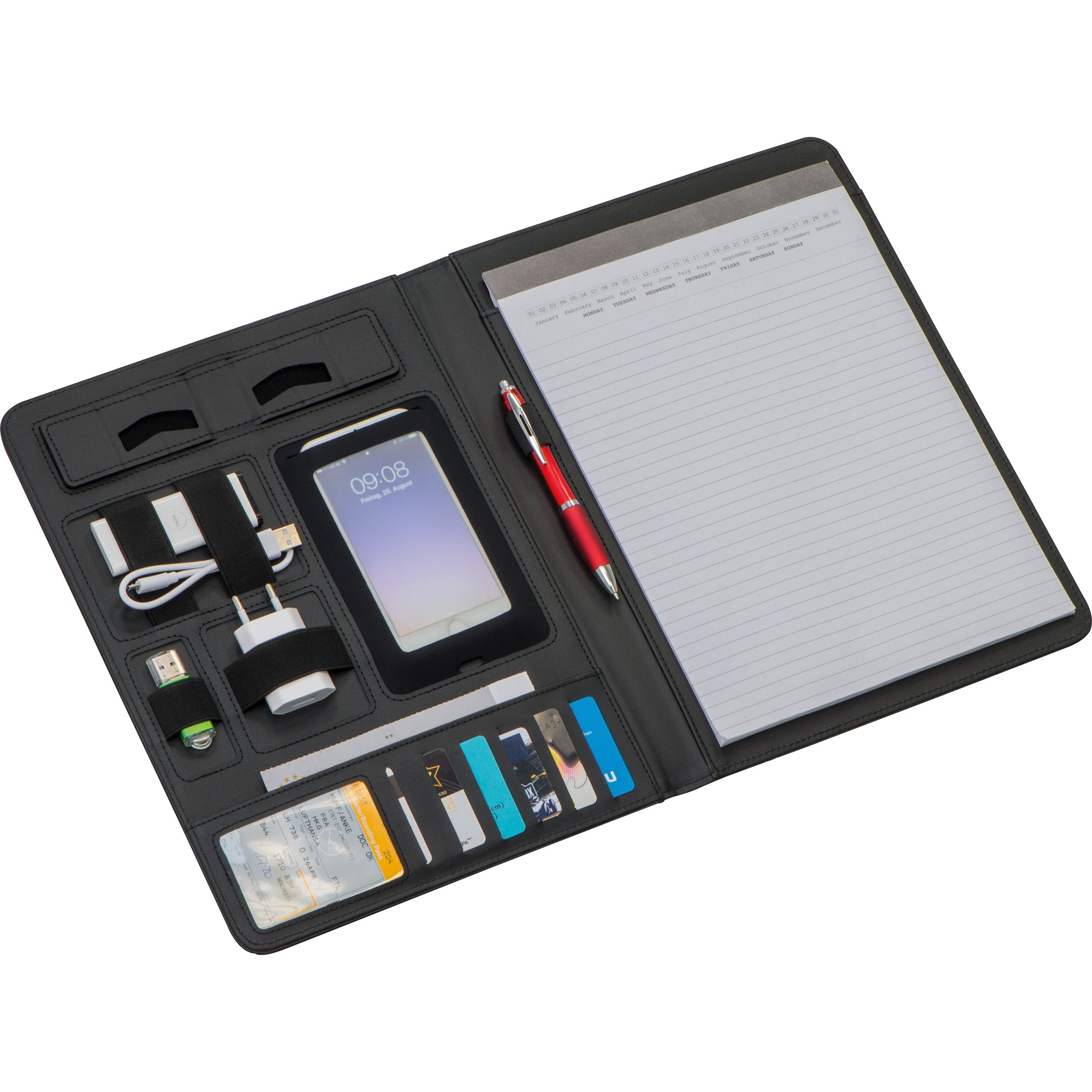 MA20635-03A4 Schreibmappe aus Kunstleder GABRIELE_ schwarz