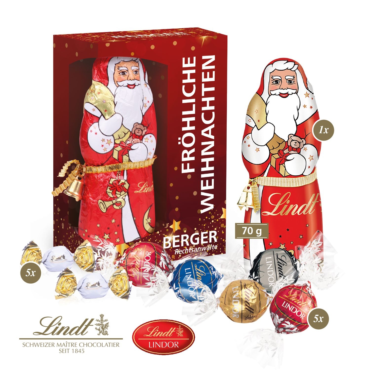 CD95500Premium-Praesent mit Lindt Weihnachtsmann „Maxi“