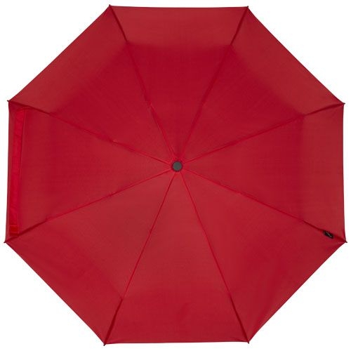 PF109145-4Birgit 21'' faltbarer winddichter Regenschirm aus recyceltem PET_ rot