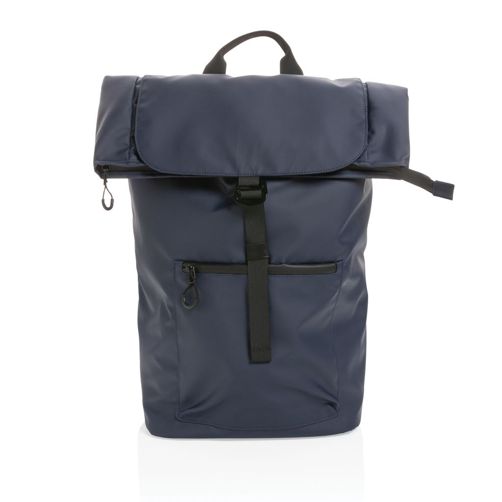 XDP762_90-5Impact AWARE™ RPET wasserabweisender 15.6_ Laptop-Rucksack_ navy blau