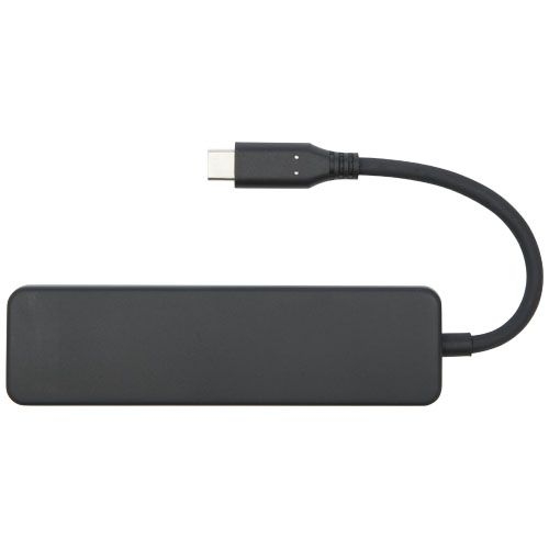 PF124368-1Loop Multimedia-Adapter aus recyceltem RCS Kunststoff USB 2_0-3.0 mit HDMI-Anschluss_ schwarz