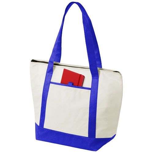 PF120085-2Lighthouse Non Woven Kuehltasche 21L_ natural_royalblau