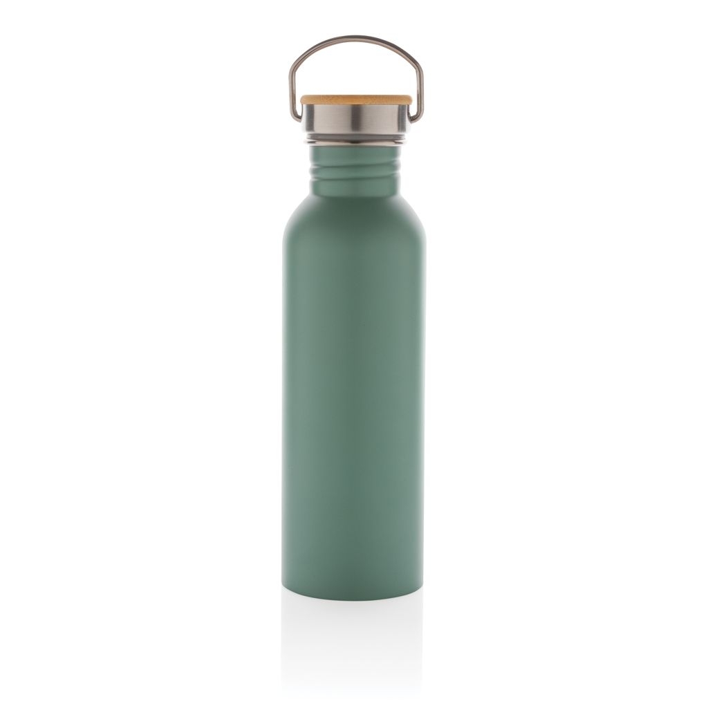 XDP436.83-7Moderne Stainless-Steel Flasche mit Bambusdeckel_ gruen