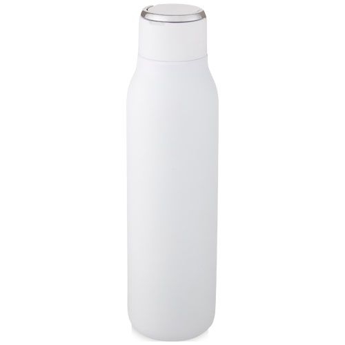 PF100672-1Marka 600 ml Kupfer-Vakuum Isolierflasche mit Metallschlaufe_ weiss