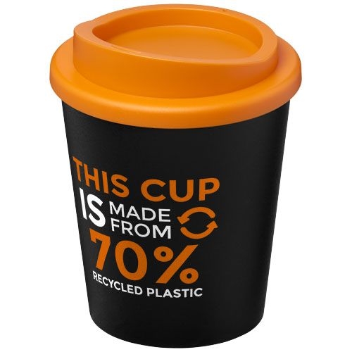 PF210454-3Americano® Espresso Eco 250 ml recycelter Isolierbecher _ schwarz_orange