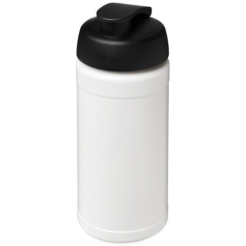 PF210068-1Baseline® Plus 500 ml Sportflasche mit Klappdeckel_ weiss_schwarz