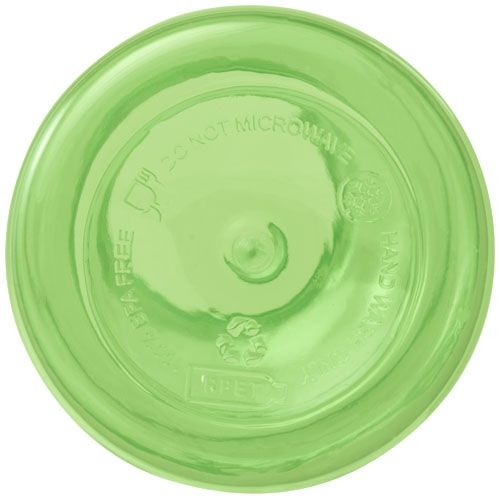 PF100778-5Oregon 400 ml RCS-zertifizierte Trinkflasche aus recyceltem Kunststoff mit Karabiner _ gruen