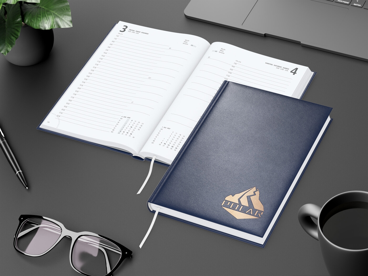 GE0061-DUKTageskalender Advance_ dunkelblau_ Kupferpraegung