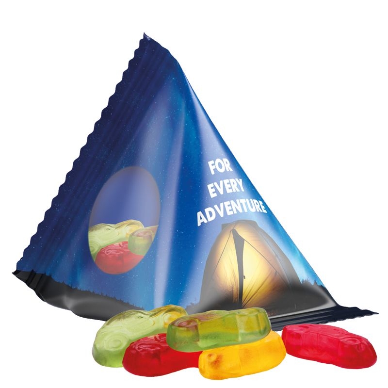 JG10063-8Tetraeder 15 g Trolli Fruchtgummi Standardformen_ Auto_ transparente Folie