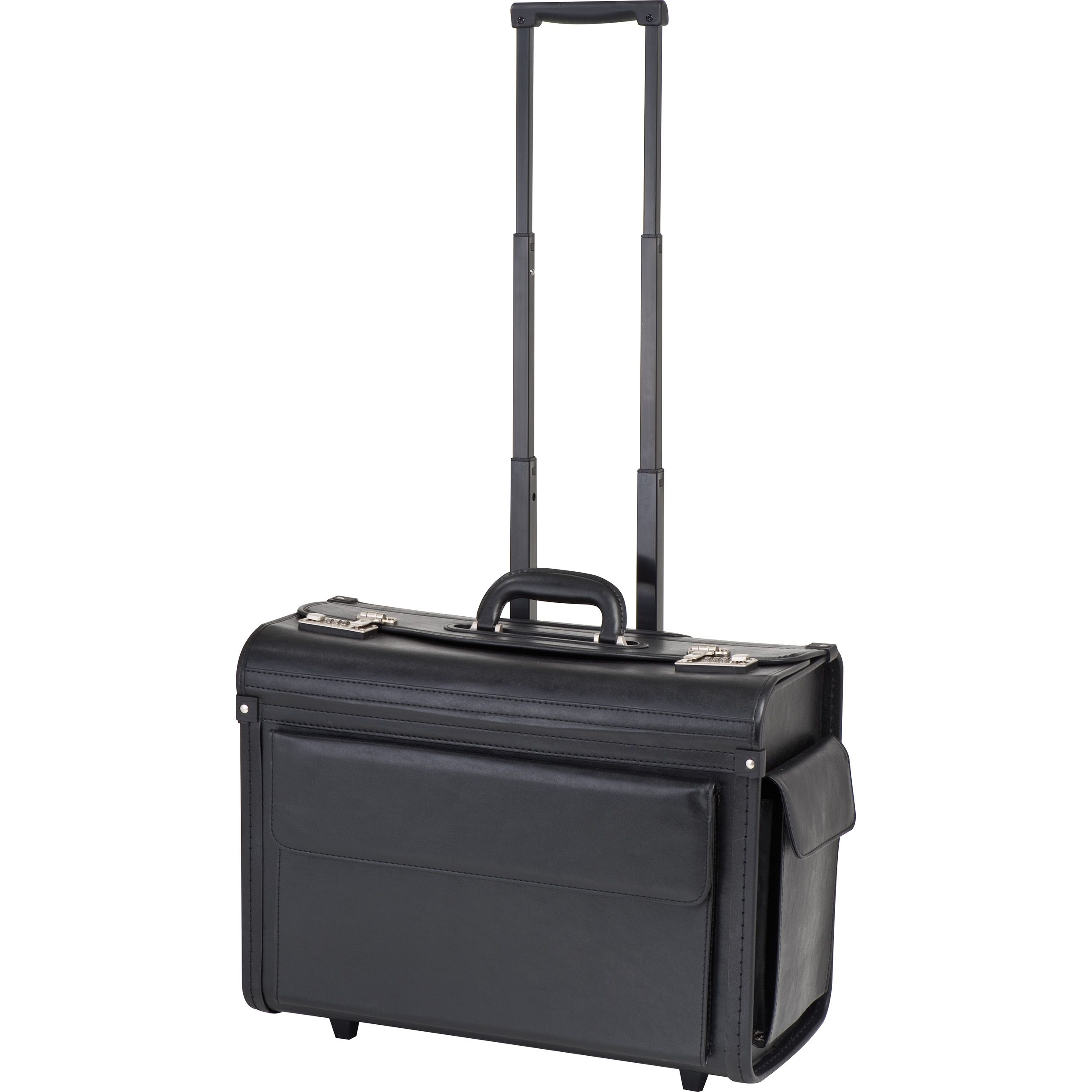 Akten-/Pilotenkoffer Trolley aus Kunstleder, schwarz